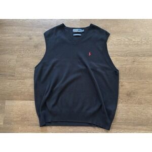 Polo Ralph Lauren Sweater Vest Mens XL Pima Cotton Red Pony‎ Pullover Classic